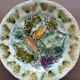 French barbotine plate – raised floral decoration – late 19th century