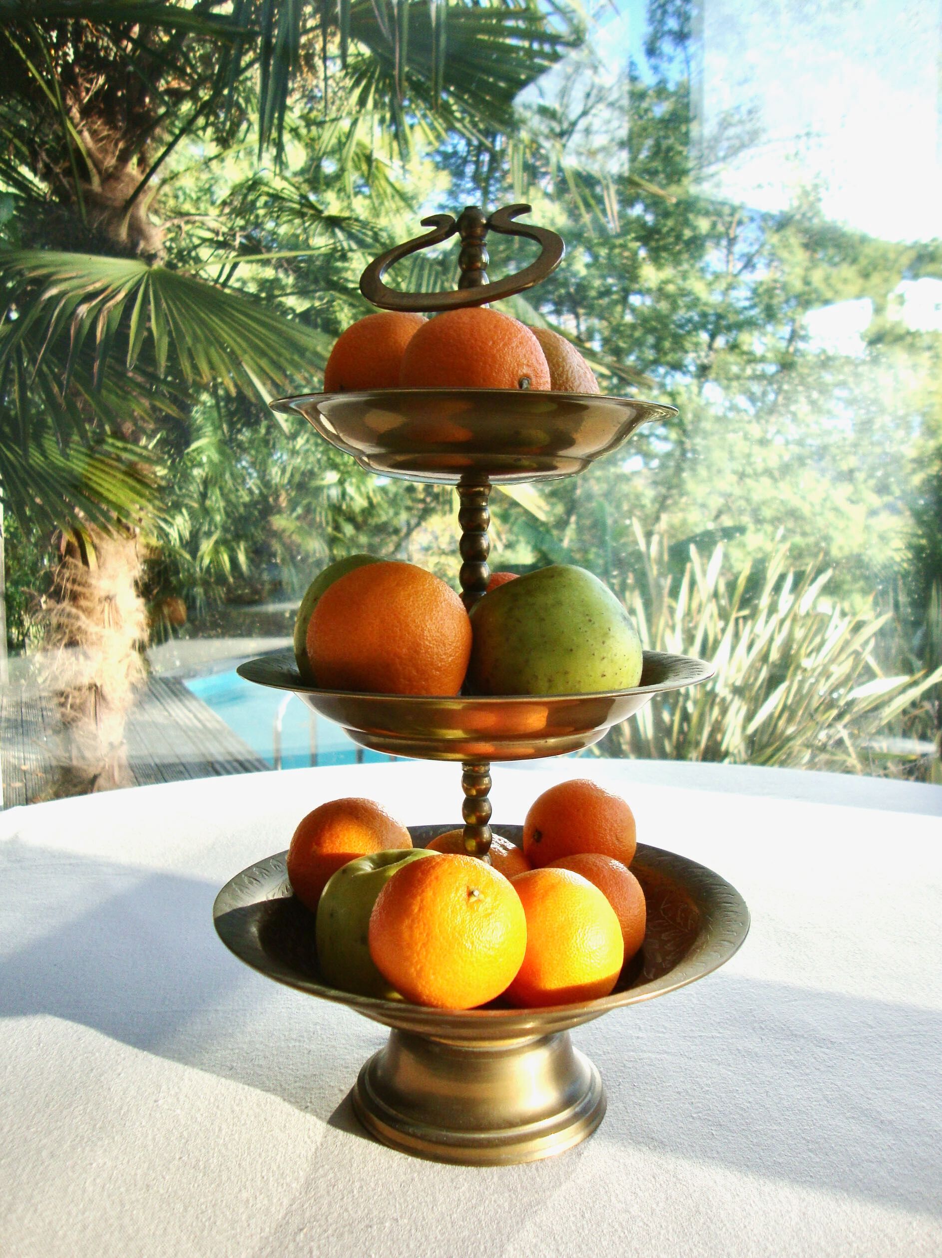 Serviteur plateau à fruits en laiton