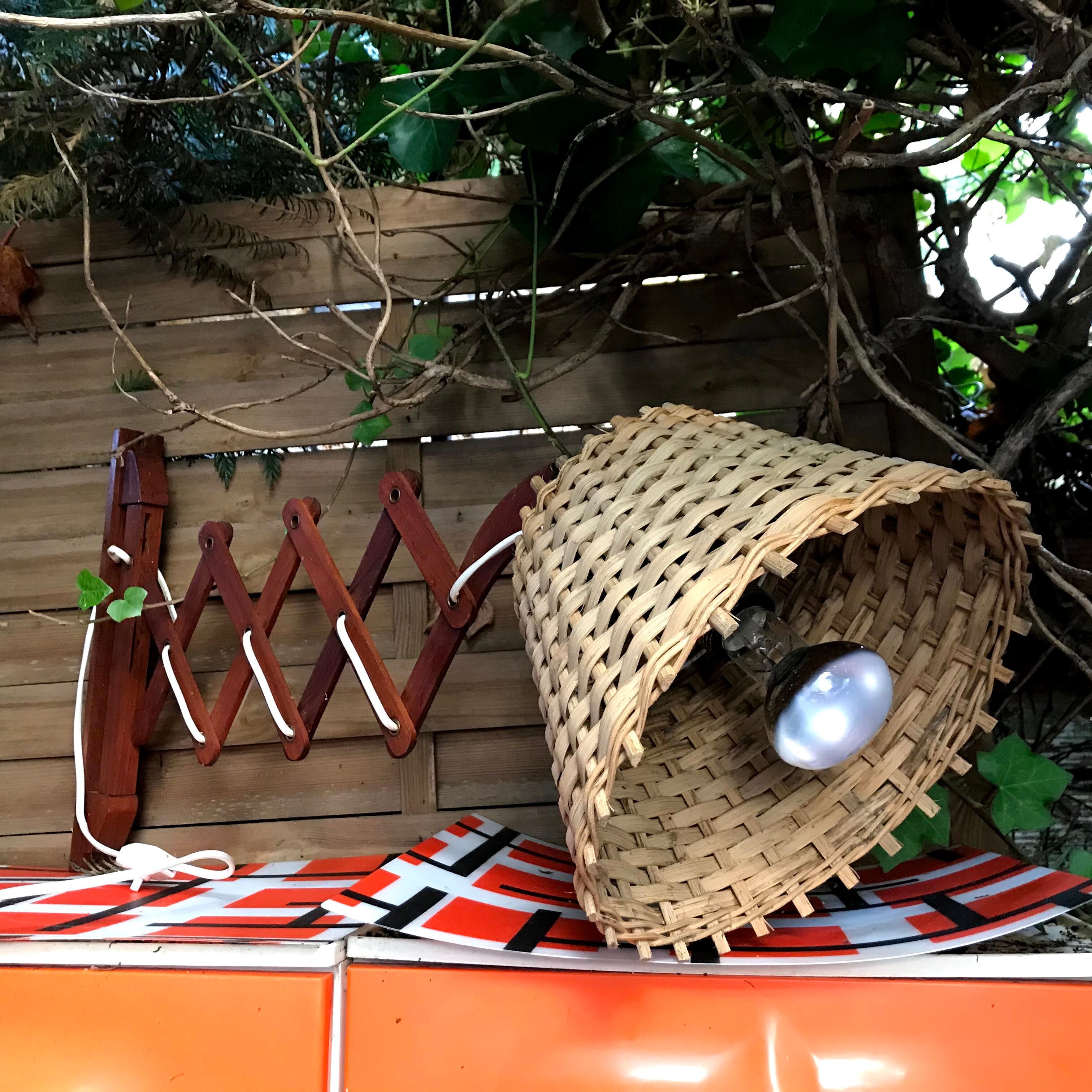 Flexible wall wall light in Scandinavian accordion 60s