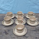 7 coffee cups and saucers Sarreguemines