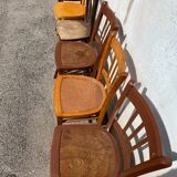 Set of 6 mismatched bistro chairs