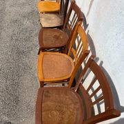 Set of 6 mismatched bistro chairs
