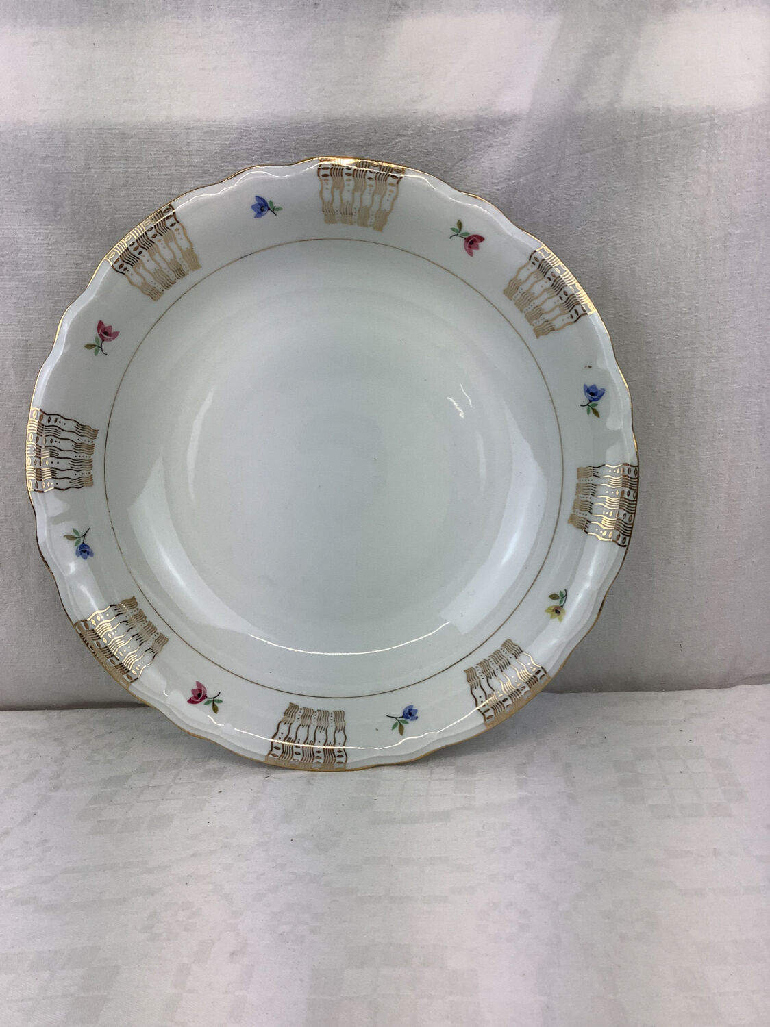 Round hollow dish made in France Limoges Porcelain