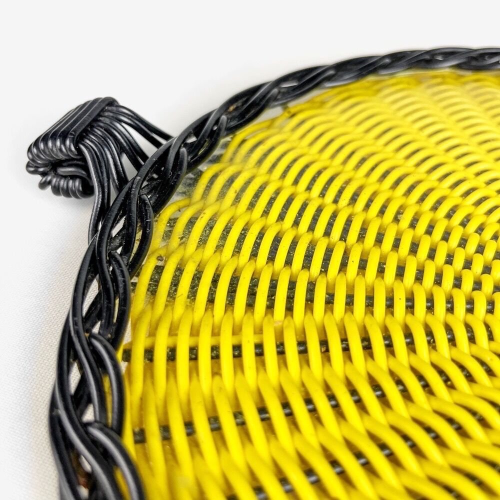 Serving tray glass and threads scoubidou 50s