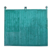 Old wooden door with pulley