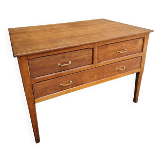 Établi antique commode îlot de cuisine chêne bois