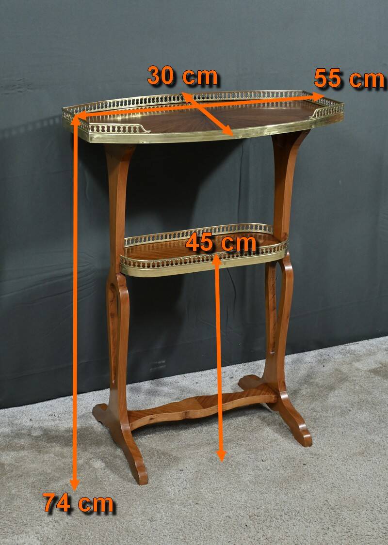 Louis XVI style mahogany veneer coffee table – Late 19th century