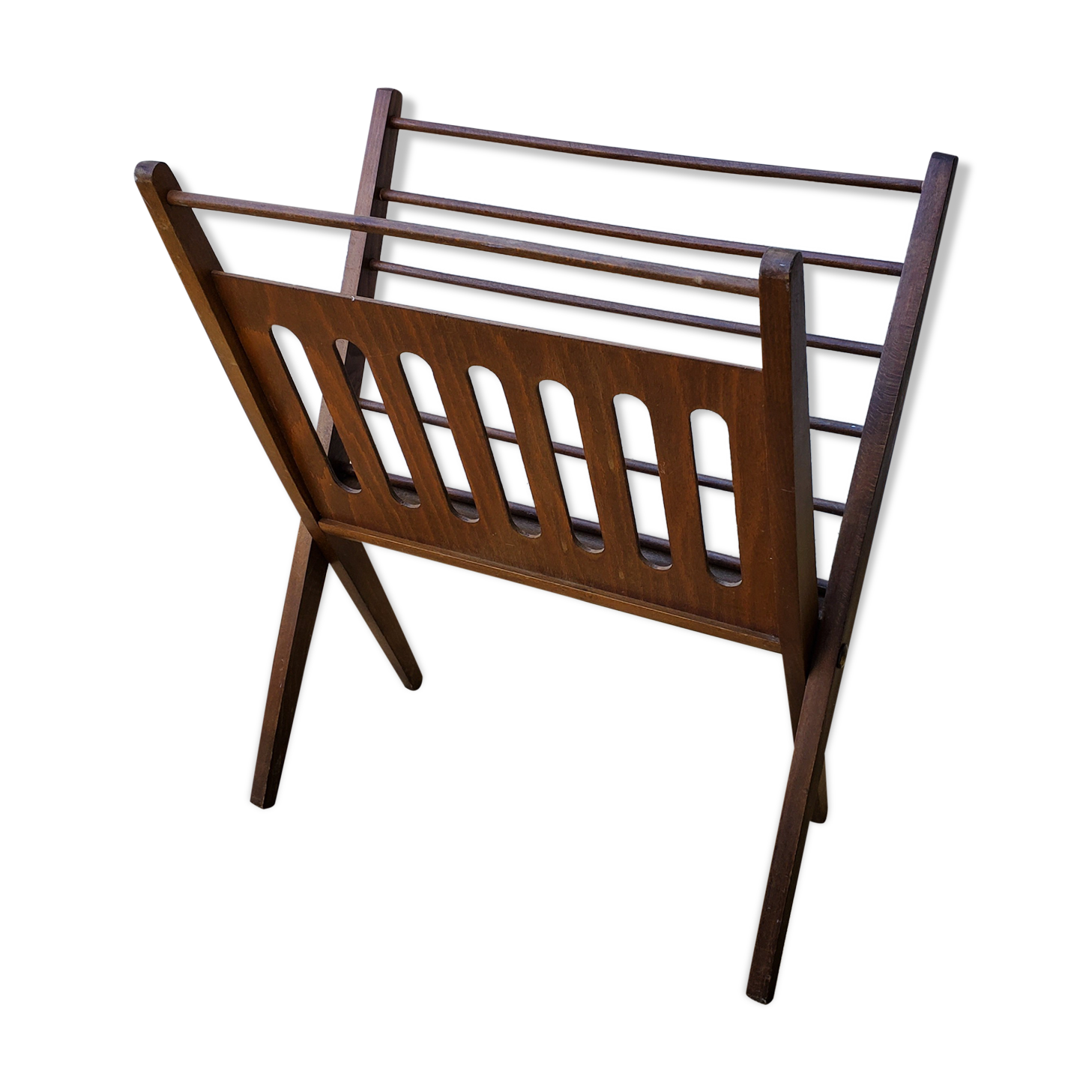 Wood magazine holder
