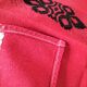 Vintage graphic red tablecloth and 8 matching napkins.
