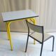 Bureau vintage jaune et sa chaise