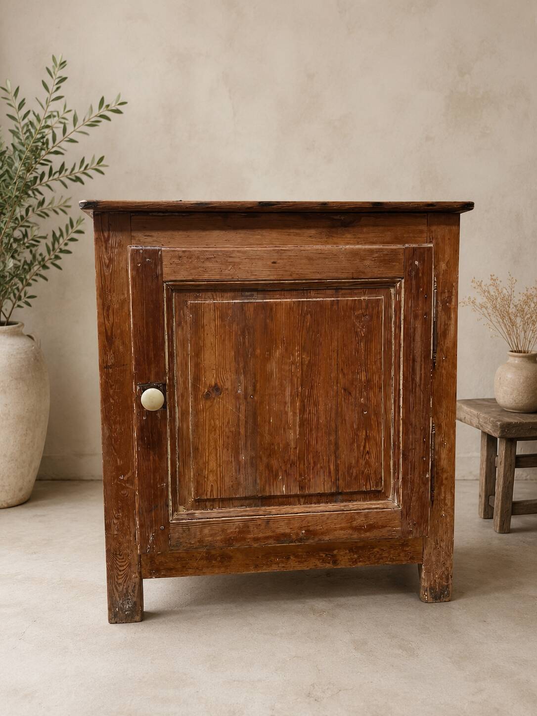 Rustic old buffet in solid pine — original patina