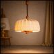 Scandinavian modern adjustable teak & wool pendant lamp from Domus, 1960s