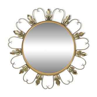 Miroir convexe vintage œil de poisson Sunburst Witch Mirror Deknudt 46cm
