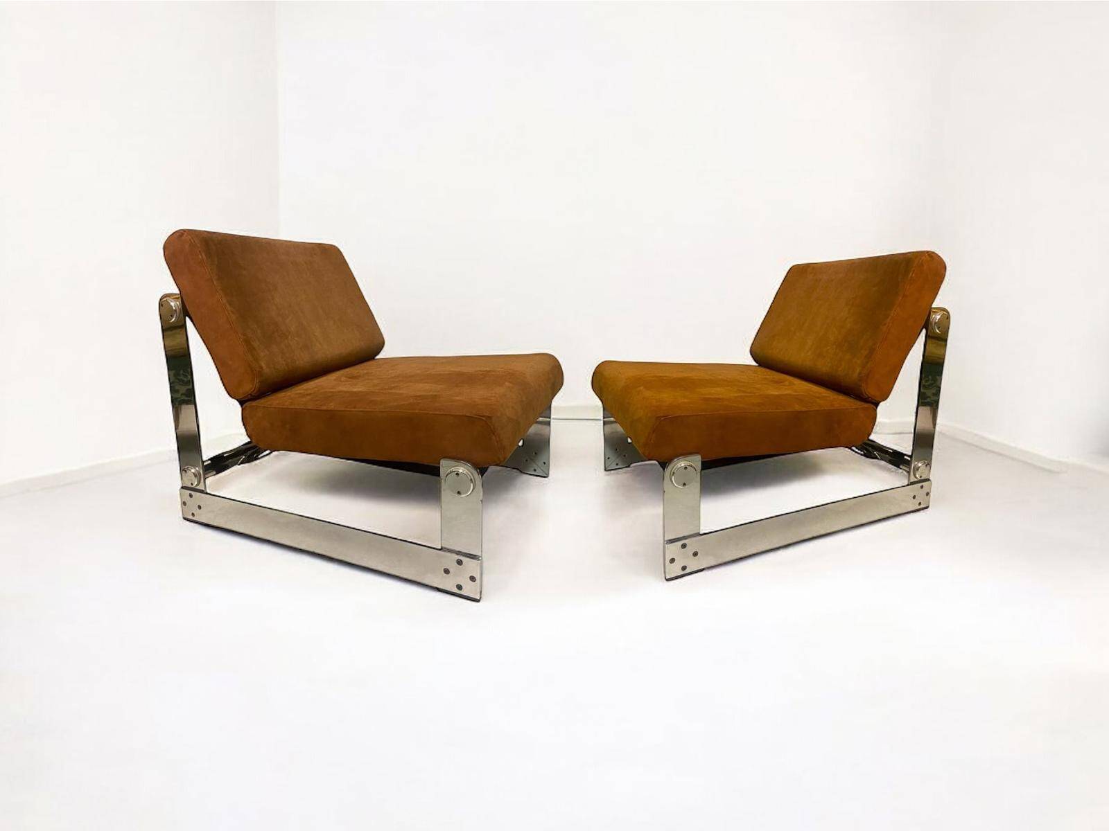 Set of 2 Lounge Chairs by Gilles Bouchez for Airborne, 1972