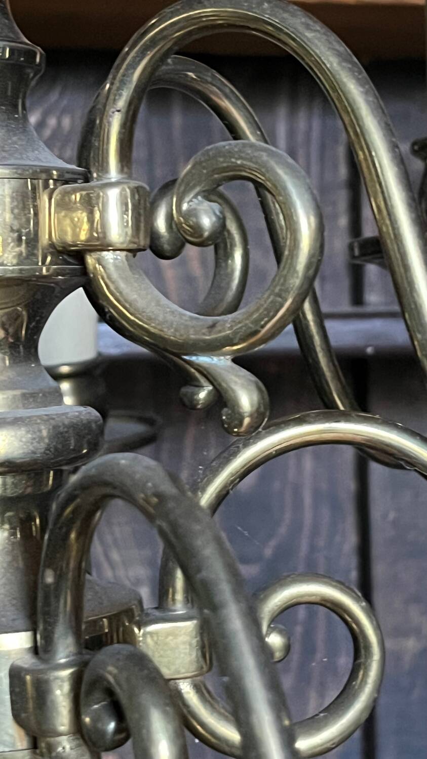 Dutch style brass chandelier 10 candles