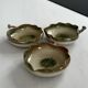 Set of 3 vintage ceramic leaf-shaped dishes, catchalls.