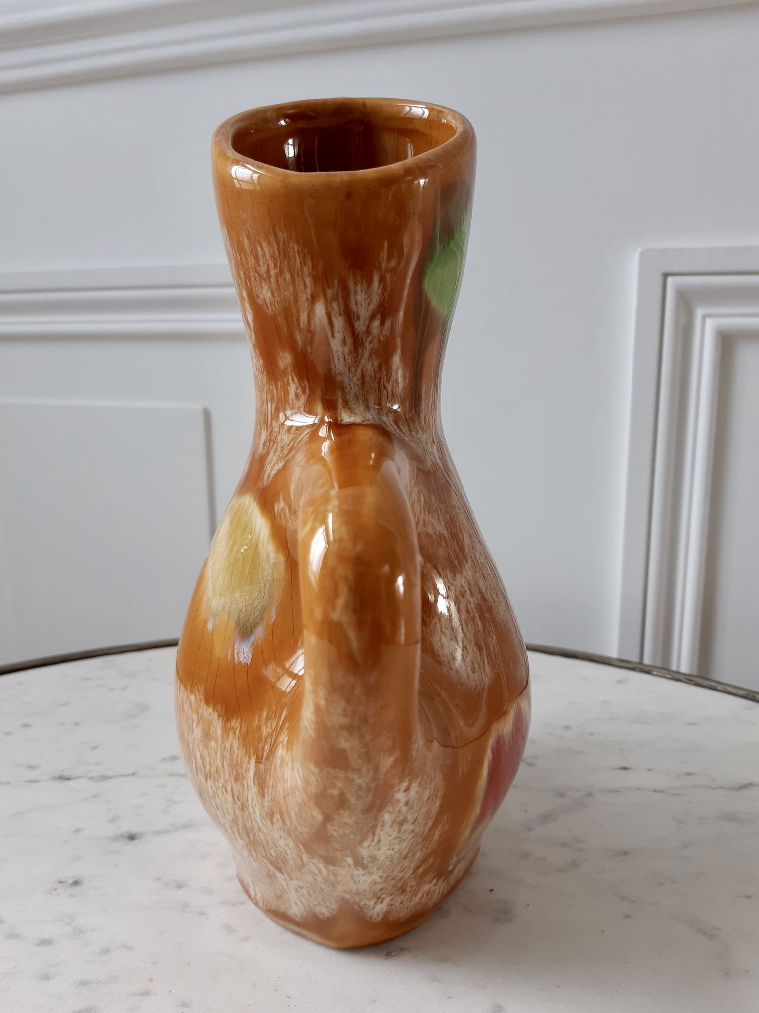 Vase en céramique moderniste signé PL Minerve années 60-70s