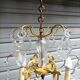 Rare antique cage chandelier in gilded bronze and crystal, 4 lights / WORKING CONDITION GAU?