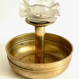 Vintage brass and glass candle holder