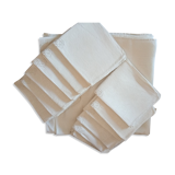 Tablecloth and its 12 damasee towels floral decorations rockery embroidered monogram