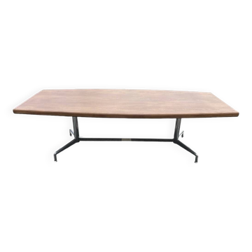 Dining or conference table, Mobilier International, in rosewood and aluminum by Giancarlo PIRETTI - 1970s, for 10 people