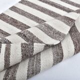 brown cream wool runner kilim , kilim for corridor  76x268 cm