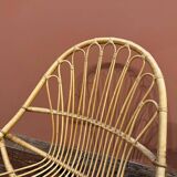 Rattan shell armchair