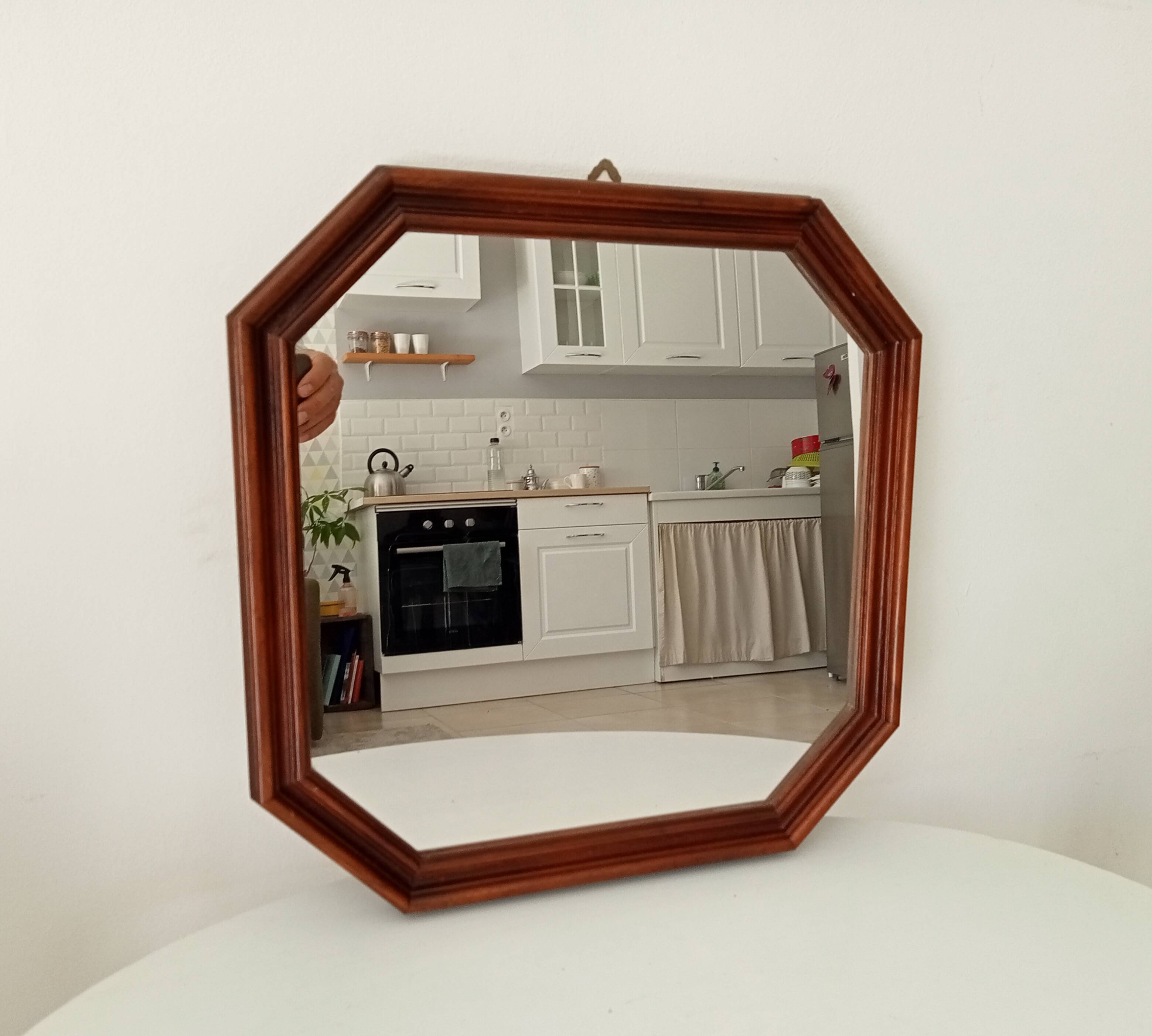 Vintage Italian octagonal mirror from the 60s