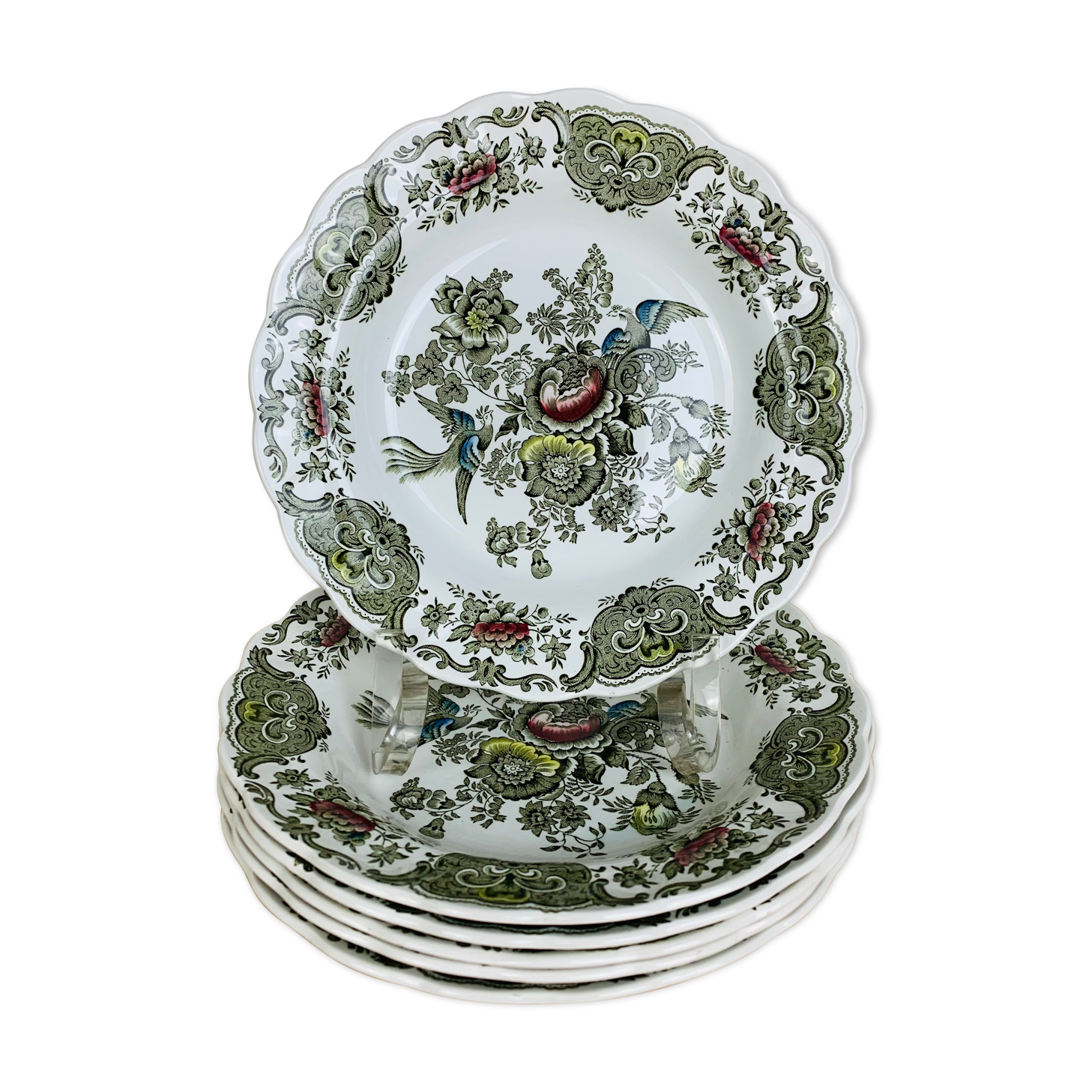 6 assiettes creuses Windsor par Ridgway Staffordshire