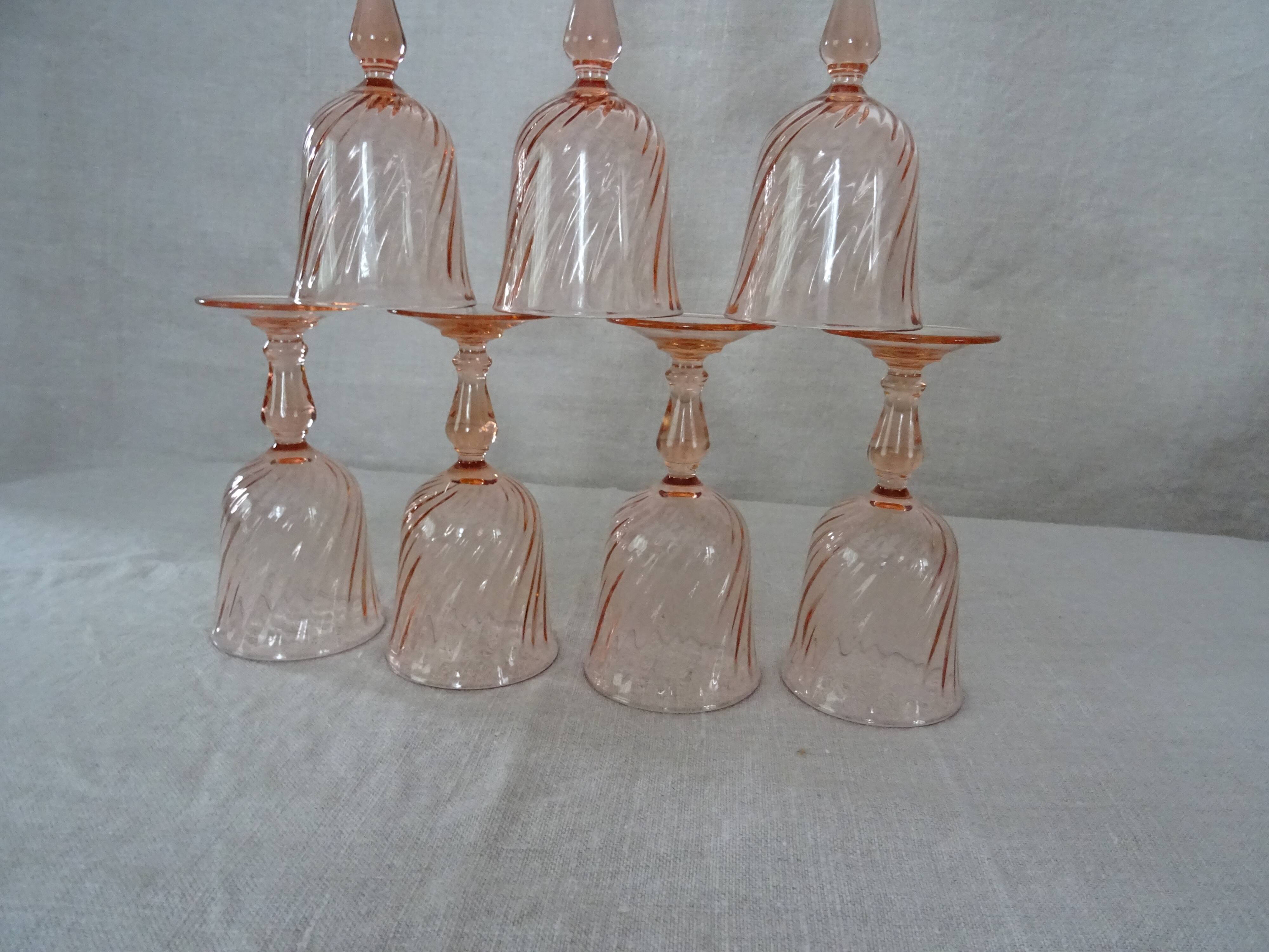 9 glasses Rosaline twist pink aroroc luminarc