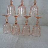 9 glasses Rosaline twist pink aroroc luminarc