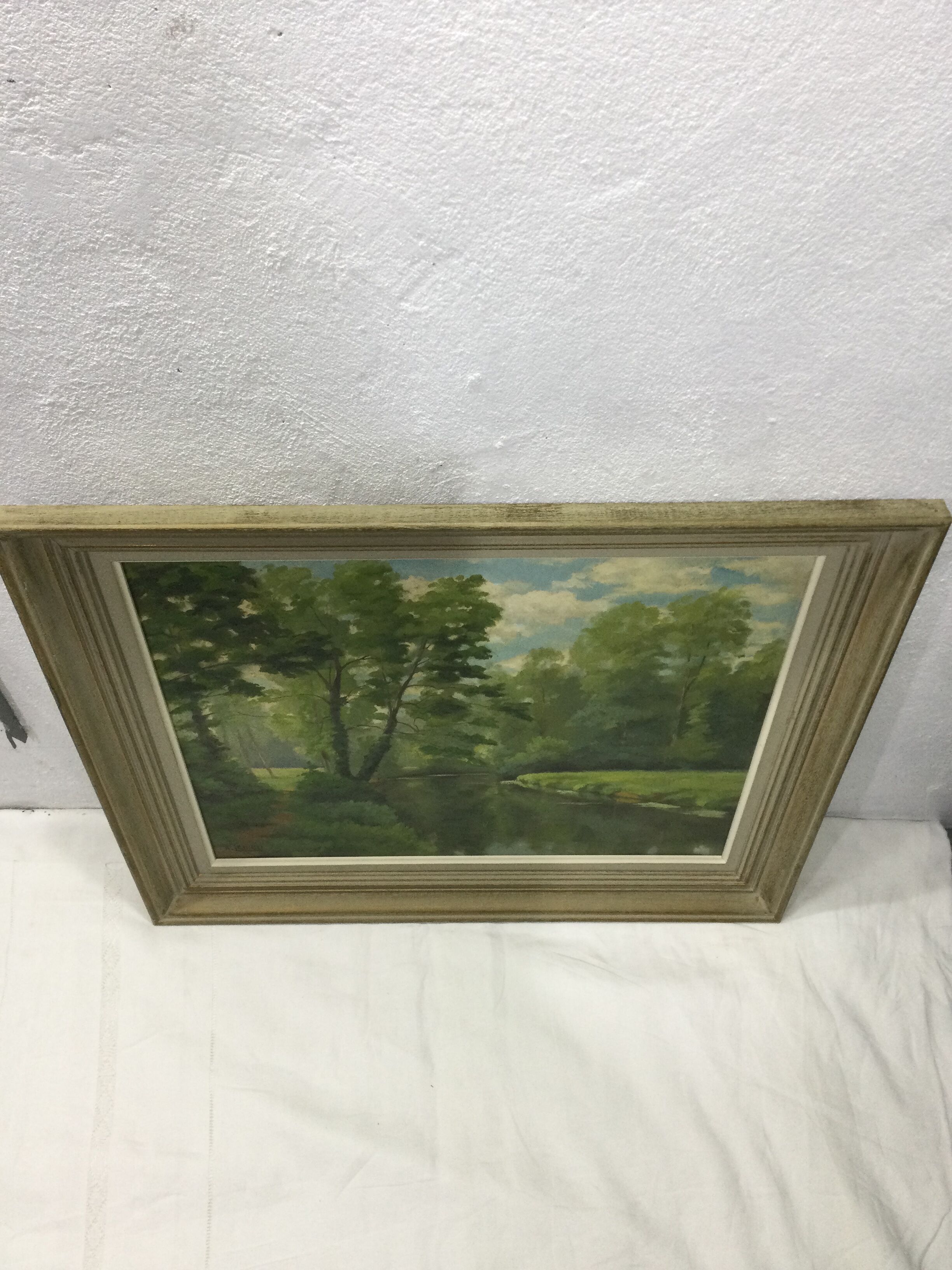 A. Ledieu – Oil on canvas "Bassin d'Hermes"