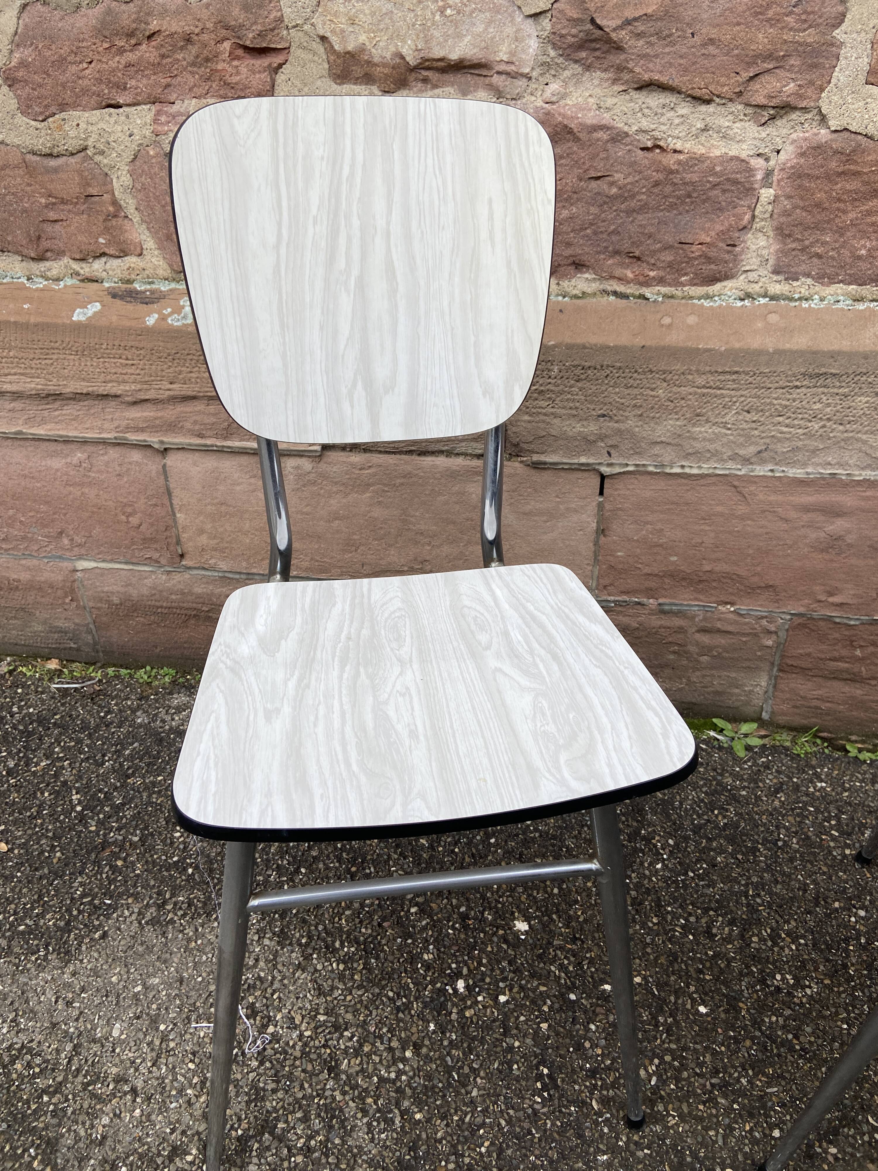 Pair of vintage formica chairs 1960 mid-century