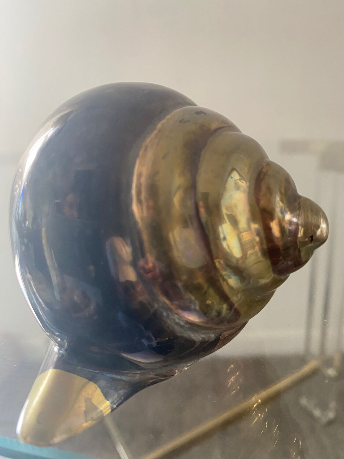 Vintage brass snail paperpress 70s