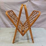 Vintage Bamboo and Rattan Folding Magazine Rack - 70s