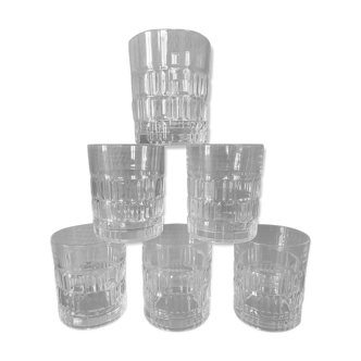 Lots of 6 vintage whiskey glasses year 70.