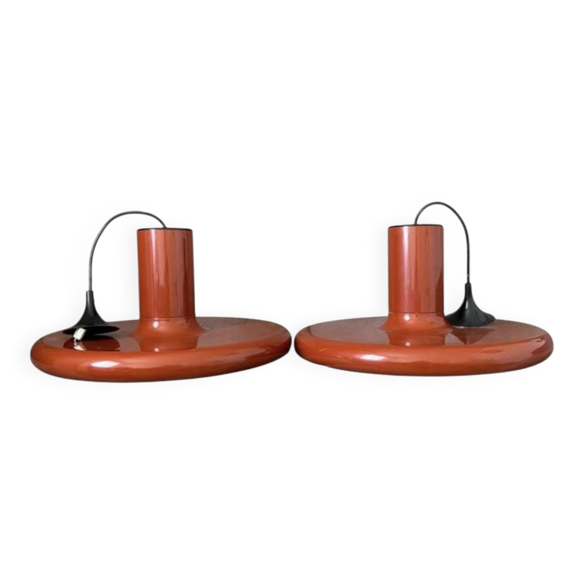 Set of 2 Pendolita pendants by Lita in XXL version. 1970. 60cm.