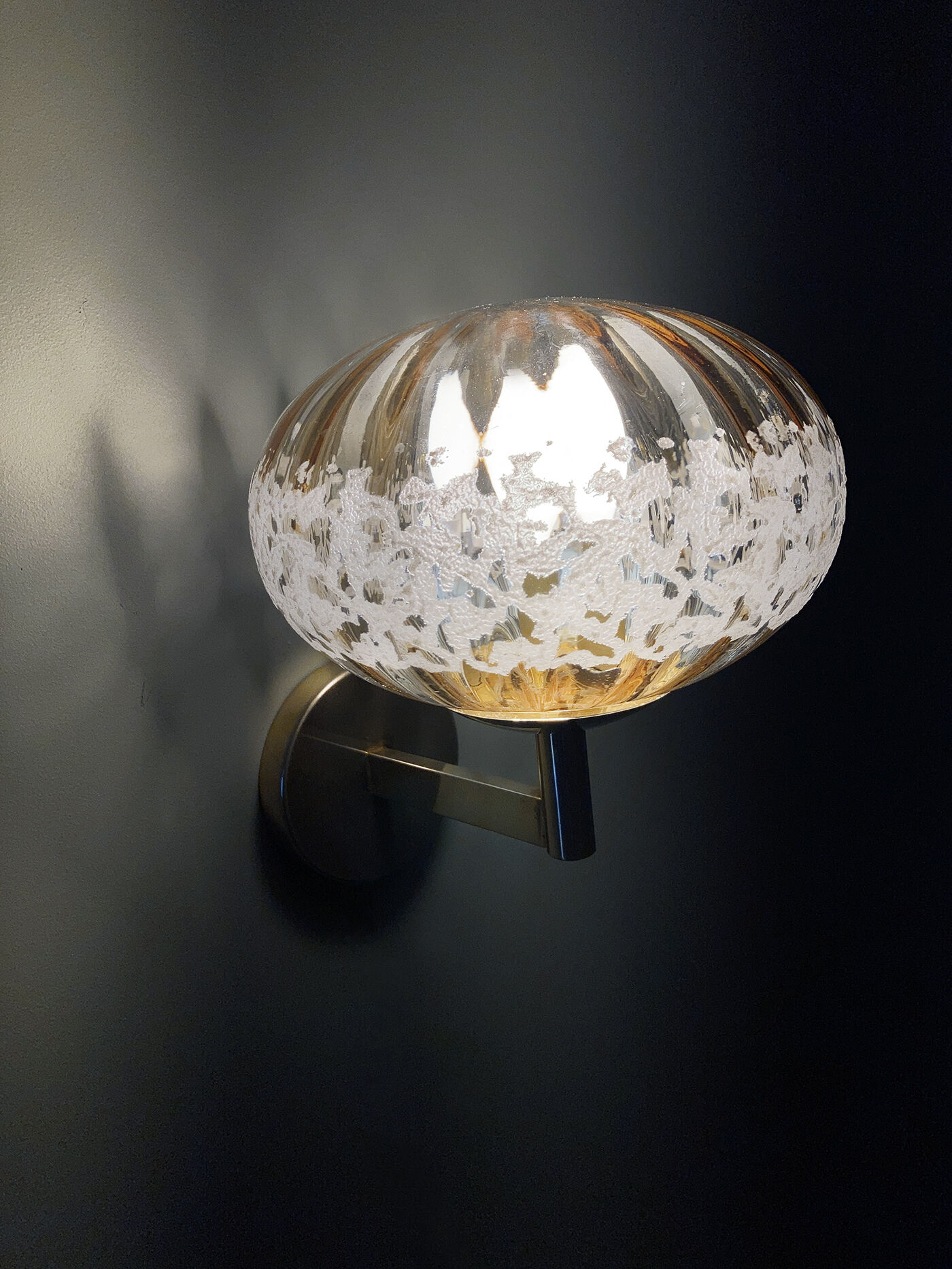 Pair of brass and glass sconces worked 1960