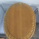 Vintage woven rattan mirror, 1970s