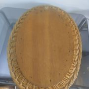 Vintage woven rattan mirror, 1970s