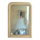 Antique Louis-Philippe mirror with pearls and shells, white patina.