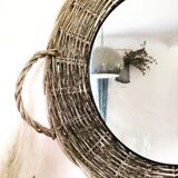 Rattan mirror natural fibers