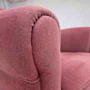 1960s, Danish relax armchair, furniture velour, oak wood.