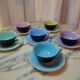 6 cups and under cups in vintage ceramic 60'S
