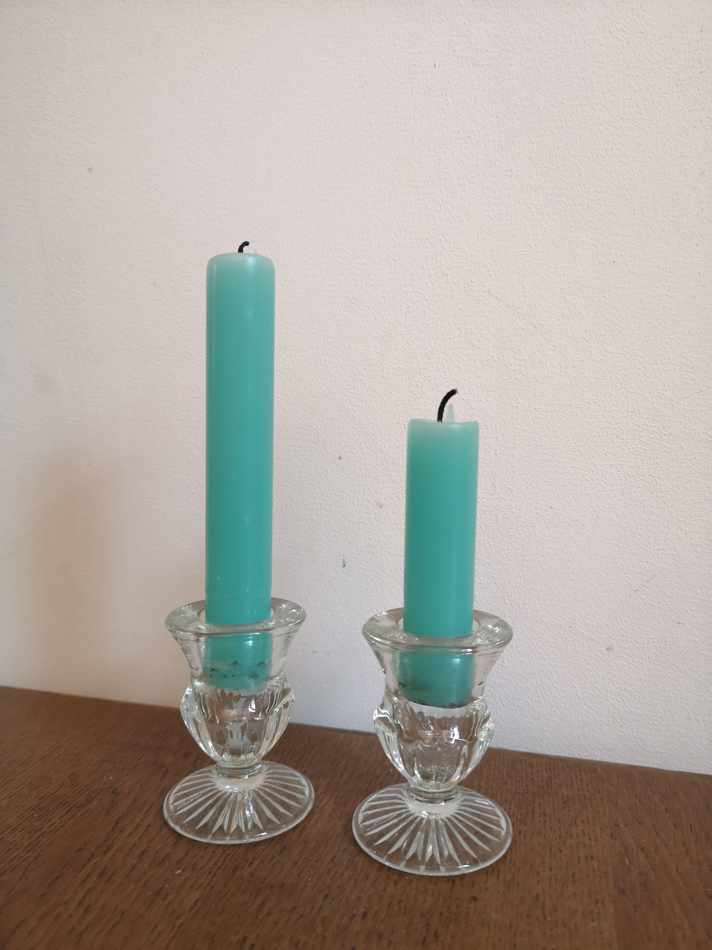 Glass candlesticks