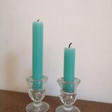 Glass candlesticks
