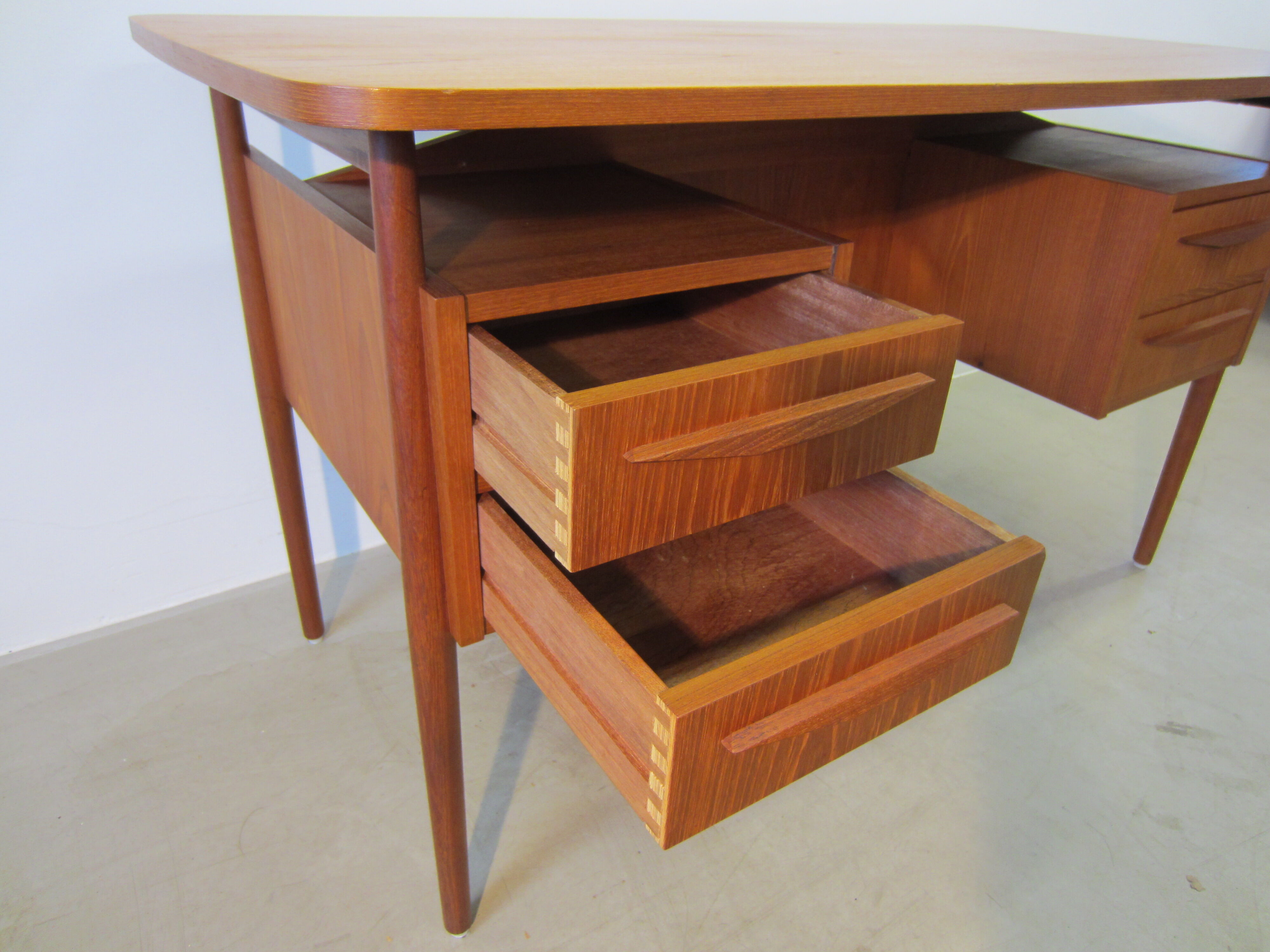 Scandinavian teak desk by Gunnar Nielsen Tibergaard, Denmark