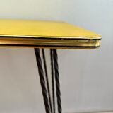 Vintage wrought iron yellow laminate console