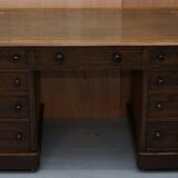 Victorian desk with two columns, hardwood, with VR locks, 1860.