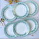 6 assiettes creuses st amand céranord modèle picardie en faïence blanche verte dorée